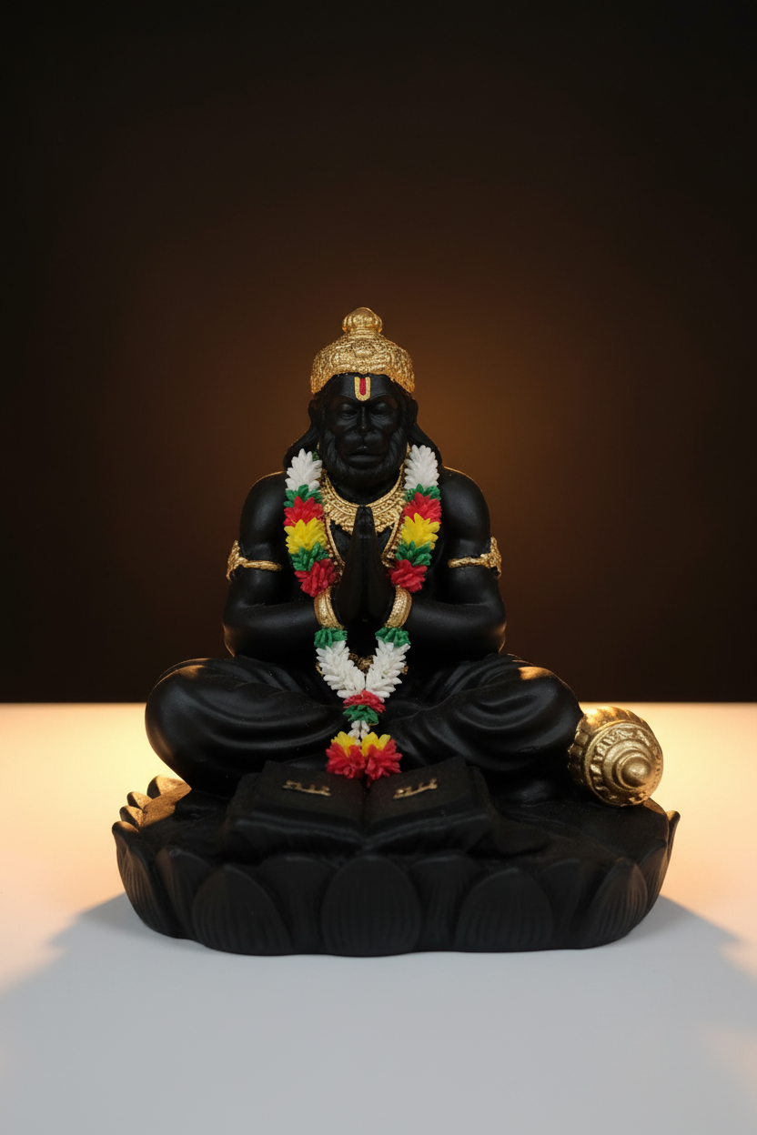 Hanuman Ji Black Resin Murti – Premium Product Shot