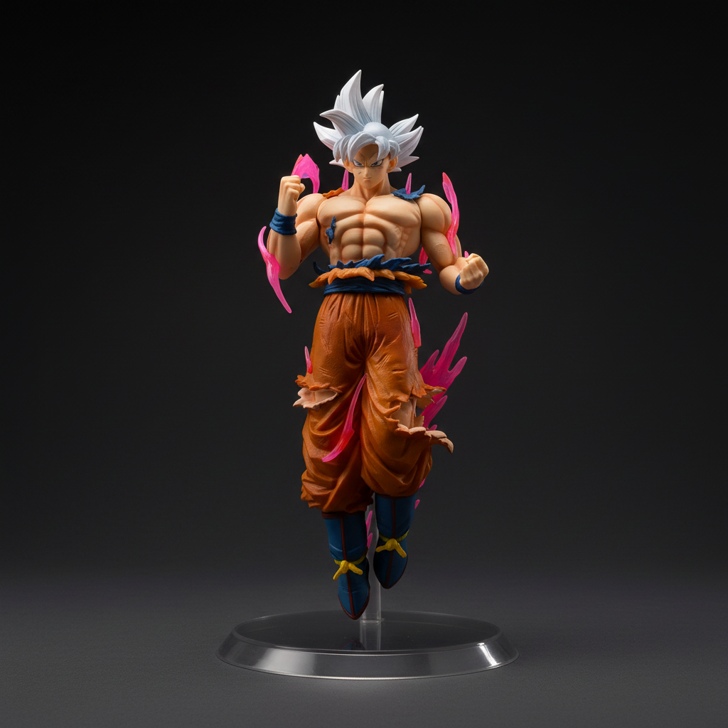 Ultra Instinct Goku Figurine - dramatic studio shot