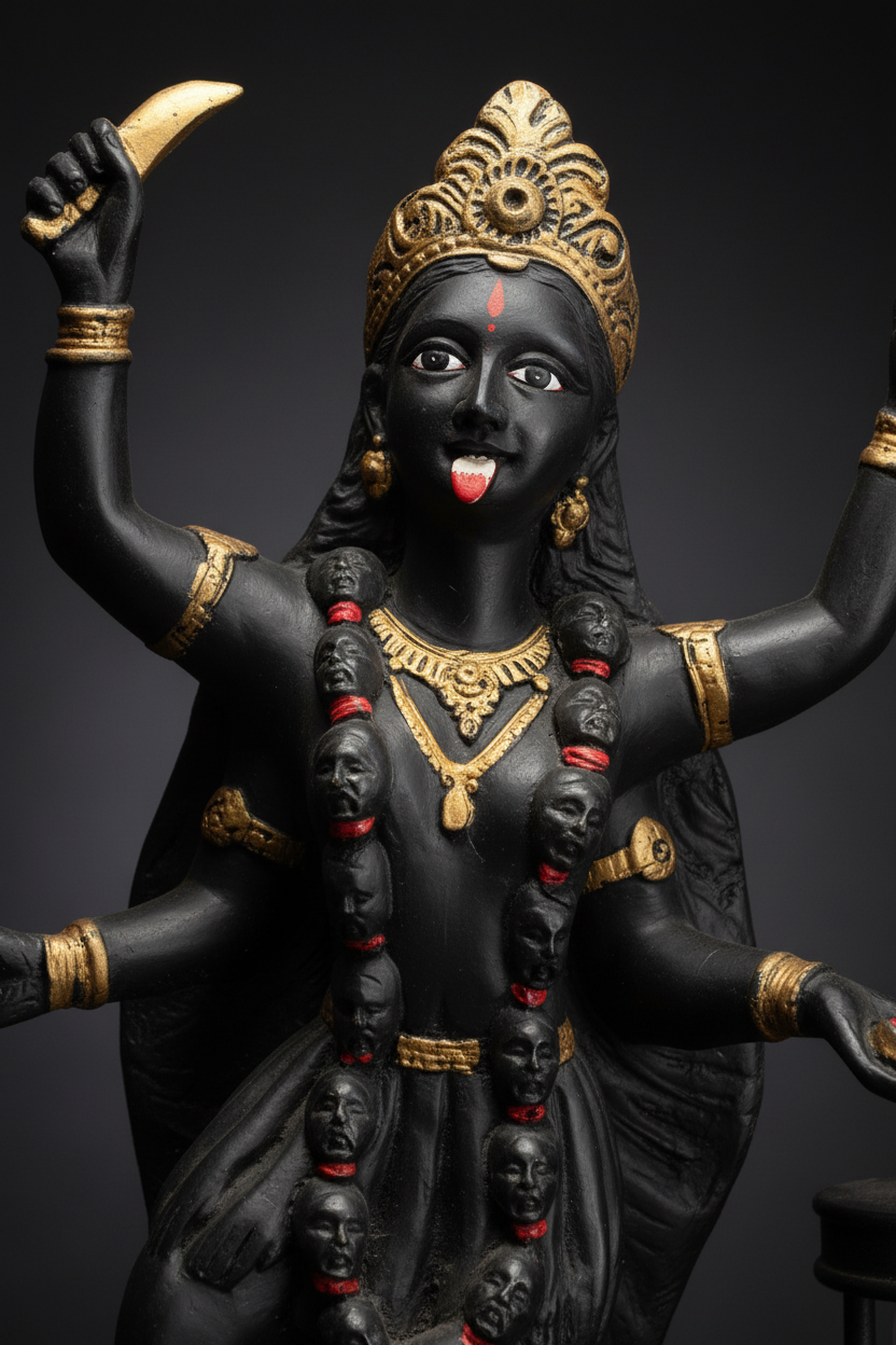 Maa Kaali Murti 40cm – Close-up Detail Shot
