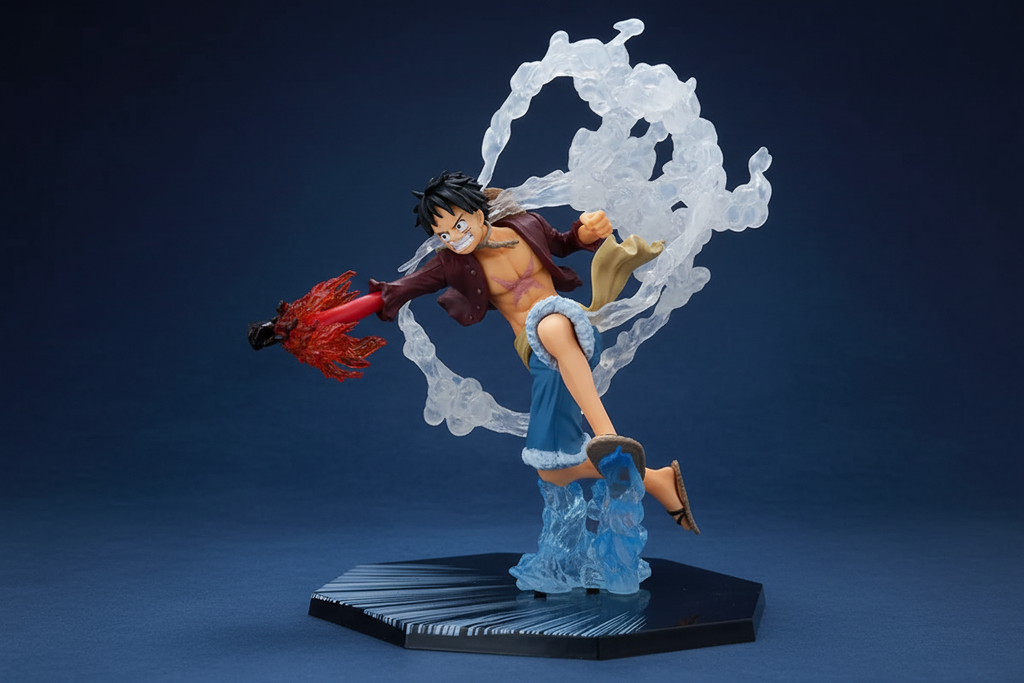 Luffy Punching Figure – Side Angle Display Shot