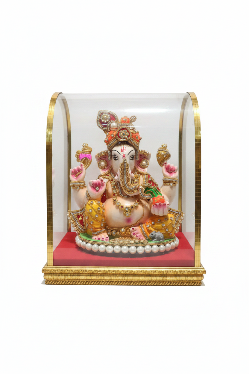 Ganesh Ji Murti 30cm – Clean White Background Product Shot