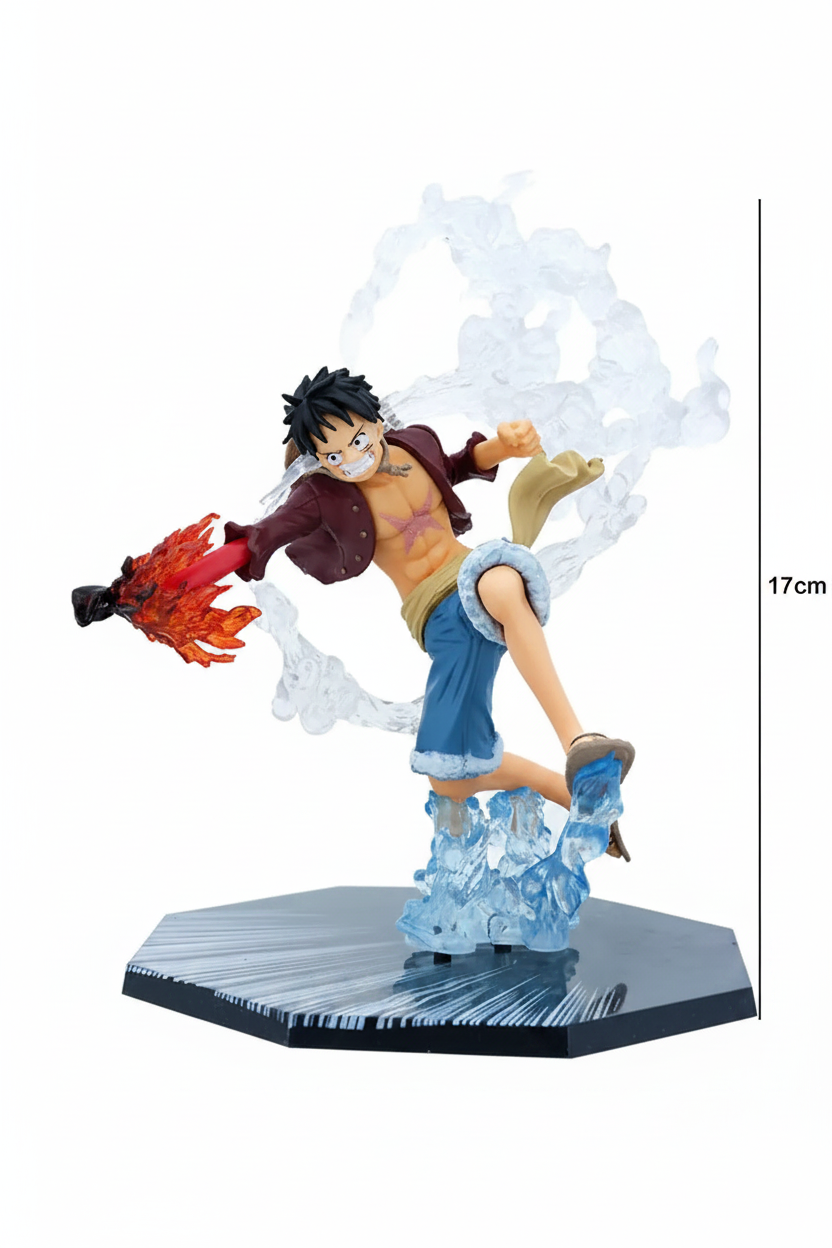 Luffy Punching Figure – White Background