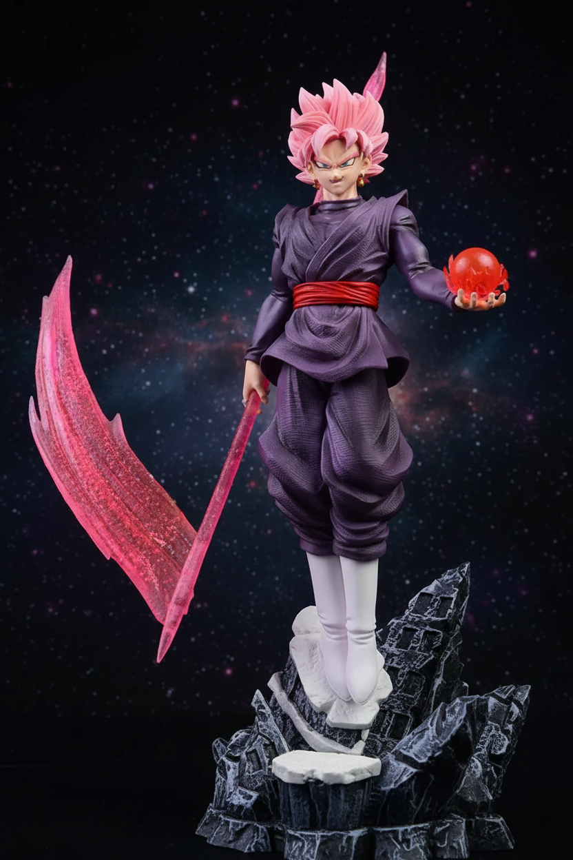 Goku Rose Figurine - low angle epic portrait